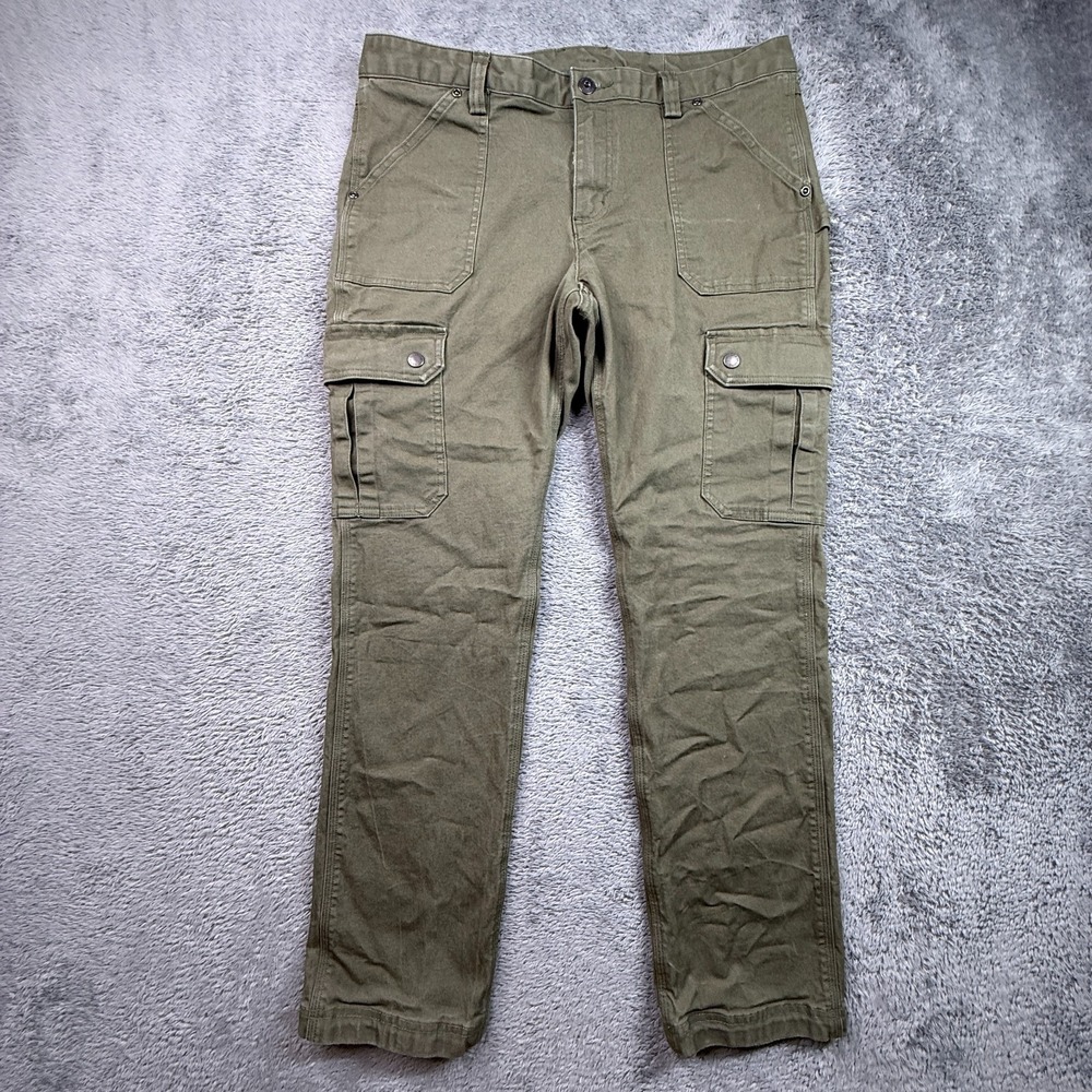 Duluth Trading 34719B Women Green Fire Hose Curvesetter Waist Cargo Pants 10x29